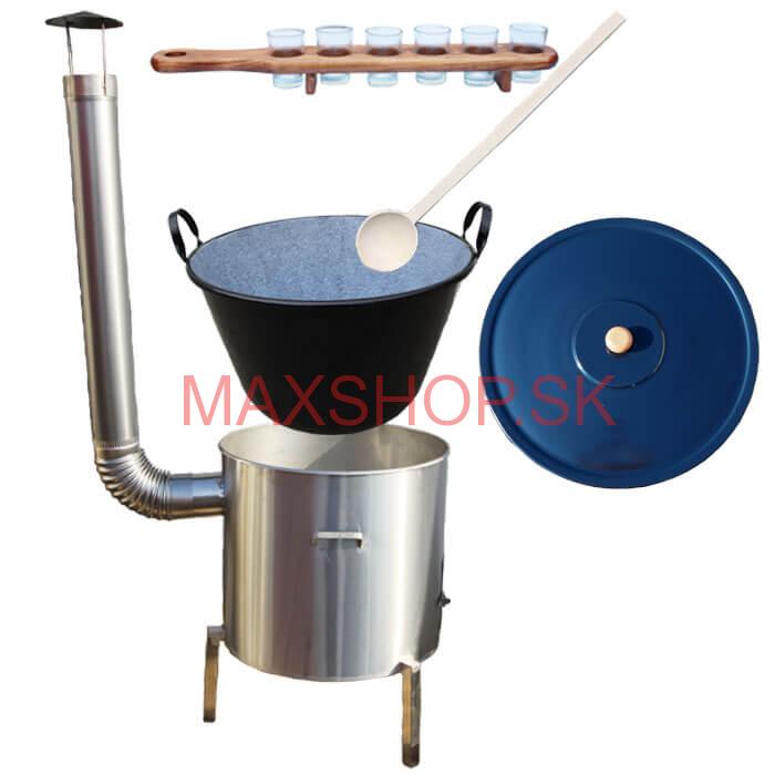 Zabíjačková súprava + smaltovaný kotol 60 L + štamperlíky