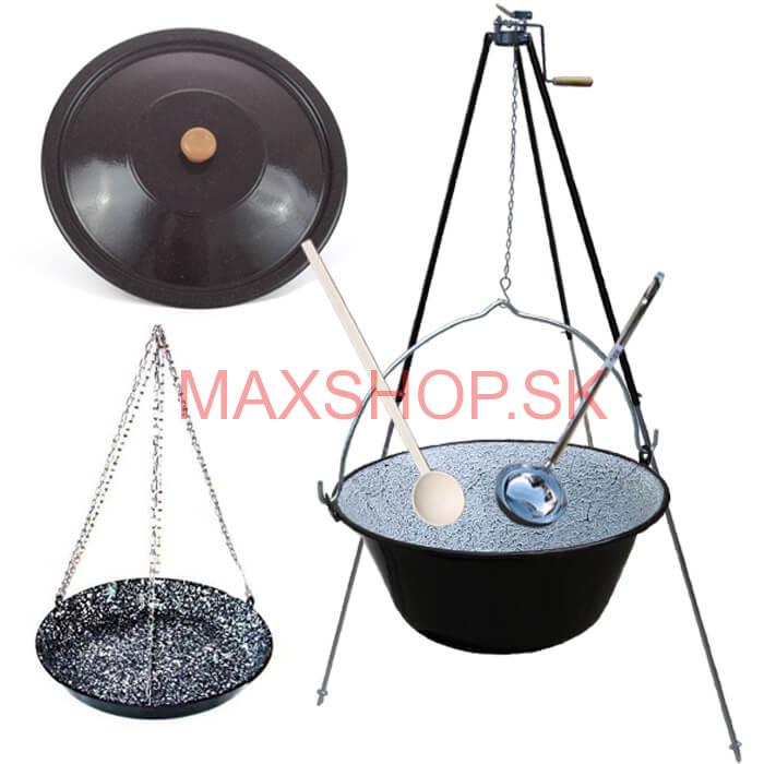 Kotlík s trojnožkou VAR 13 L SMALT + Grilovacia panvica