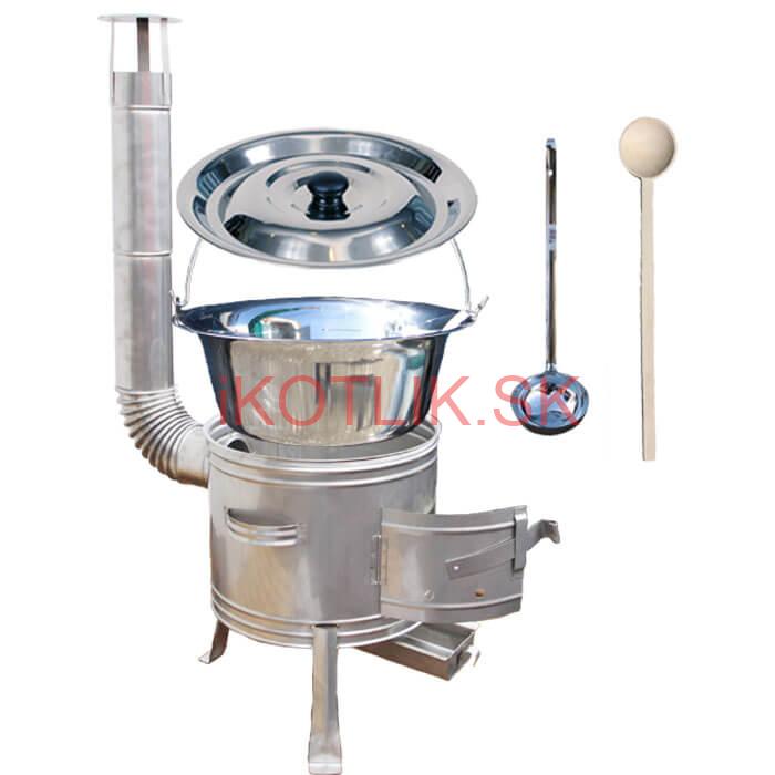 Antikorový kotlík 15 L (1,2 mm) + nerezová kotlina 36 cm + vareška a naberačka TOPLUX