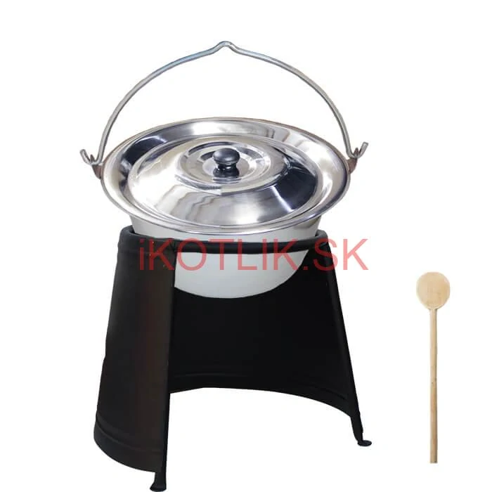 Nerezový kotlík 14 L (0,8 mm) + pokrievka + chránič plameňa
