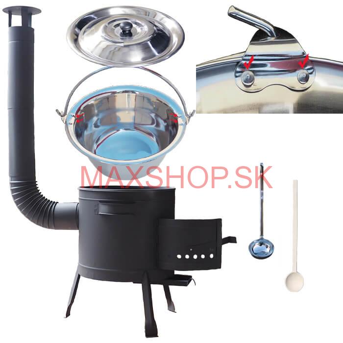 Kotlíkový gulášový set 36 PLUS 600 + nerezový kotlík 15 L (0,8 mm)