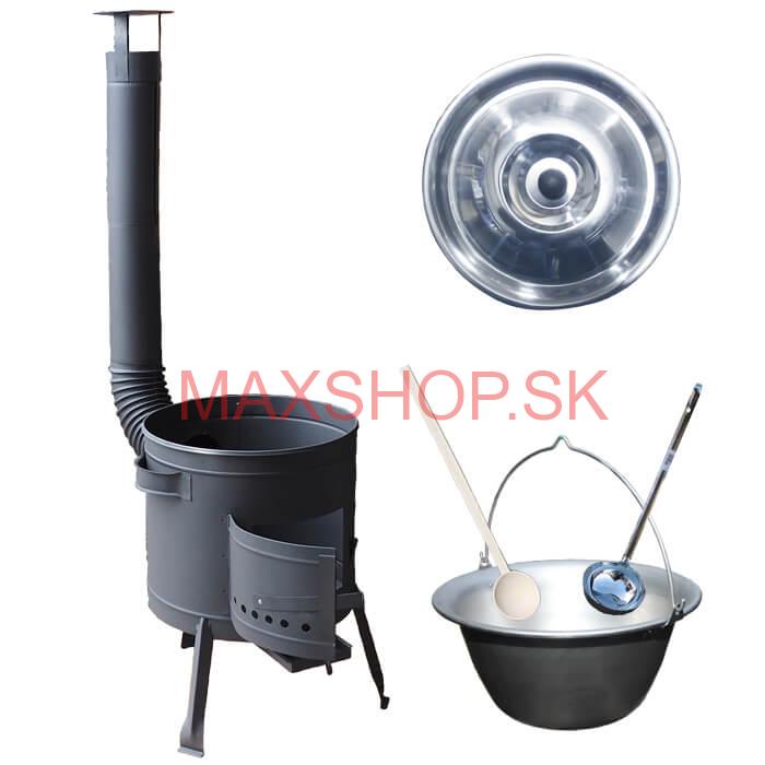 Kotlíkový gulášový set 42 PLUS 600 + nerezový kotlík 20 L (1,5 mm)