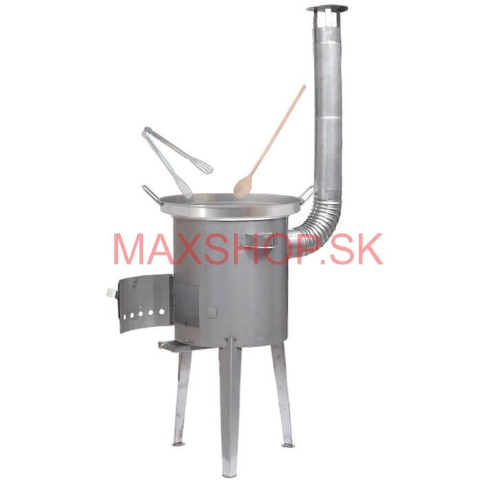 Nerezová panvica na grilovanie + nerezová kotlina 36 cm