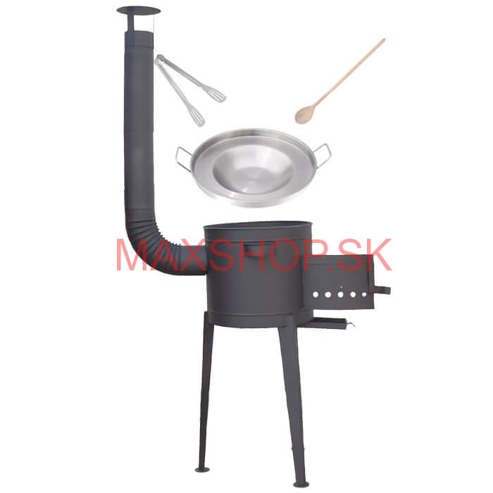 Nerezová panvica na grilovanie + ohňovzdorná kotlina 36 cm