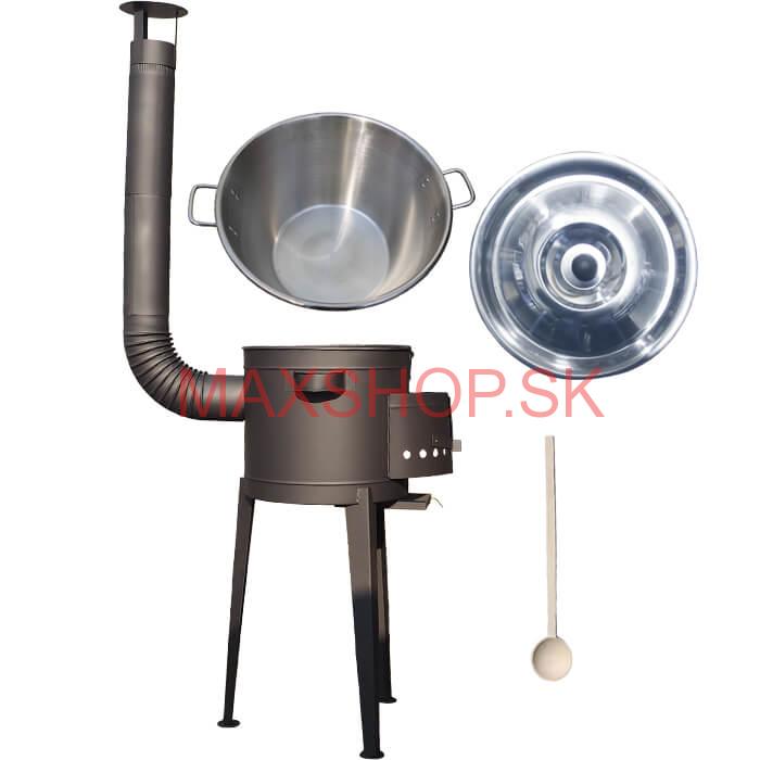 Nerezový kotol 40 L + vysoká kotlina 45 PLUS 600 (žiaruvzdorná farba)