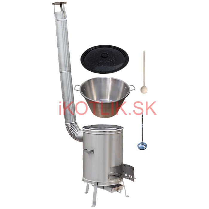 Nerezový kotol 40 L (1,2 mm) + nerezová kotlina 45 cm + vareška LUX