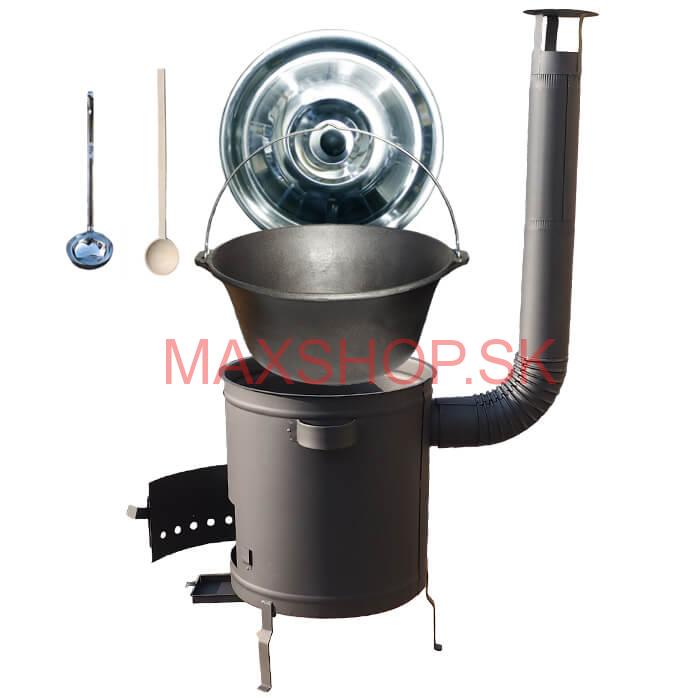 Liatinový kotlík 22 L + hrubostenná (1,5 mm) a žiaruvzdorná kotlina 45 PLUS 600