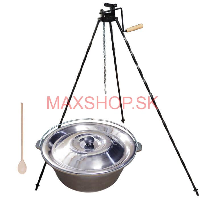 Liatinový kotlík 16 L + stojan s kladkou VAR