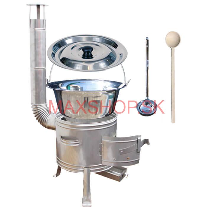 Antikorový kotlík 30 L (1,2 mm) + nerezová kotlina 45 cm + vareška a naberačka TOPLUX