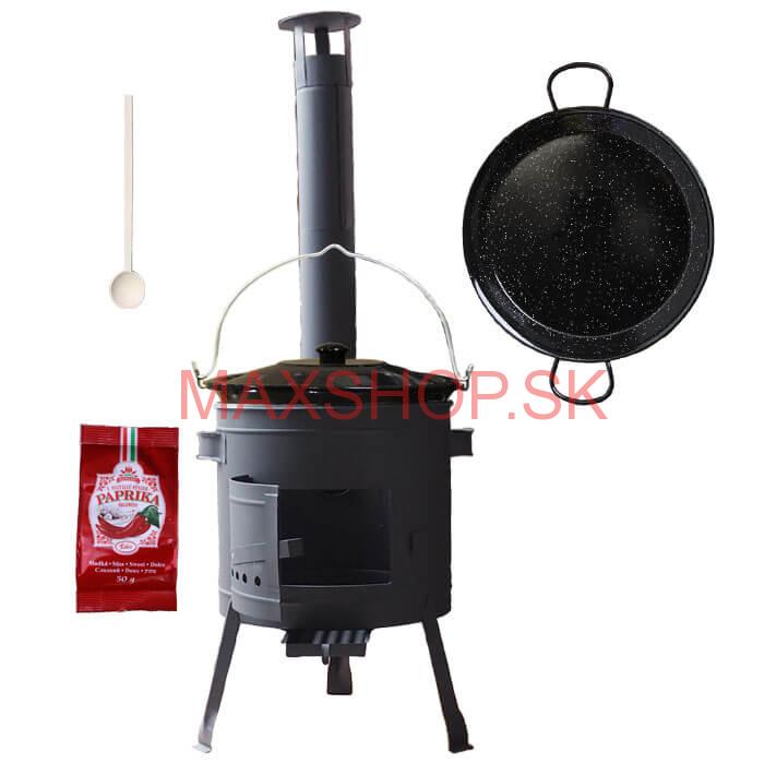 Smaltovaný kotlík 13 L + Paella smaltovaná panvica + nízka žiaruvzdorná kotlina 36 cm PLUS 600