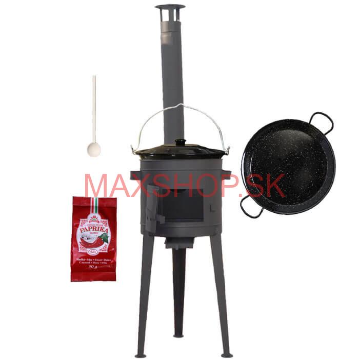 Smaltovaný kotlík 13 L + Paella smaltovaná panvica + vysoká žiaruvzdorná kotlina 36 cm PLUS 600