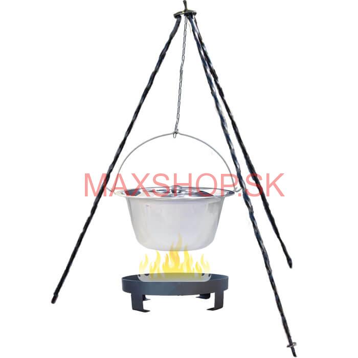 Antikorový kotlík 14 L (0,8 mm) + Ohnisko + stojan 1,2 m