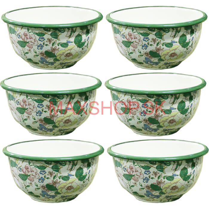 Súprava smaltovaných misiek 13 cm 6 ks DECOR