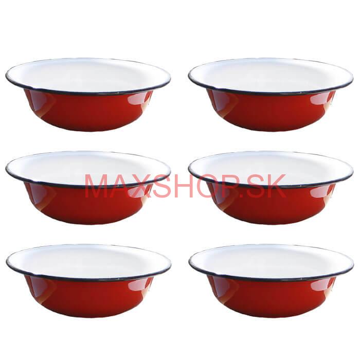 Súprava smaltovaných hlbokých tanierov 20 cm 6 ks