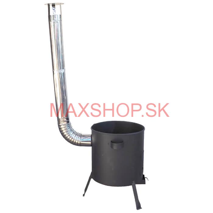 Kotlina 42 cm (1 mm) s žiaruvzdornou farbou PLUS 600 + nerezový dymovod