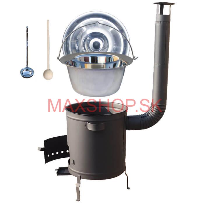 Nerezový kotlík 14 L (0,8 mm) + hrubostenná (1,5 mm) a žiaruvzdorná kotlina 36 PLUS 600