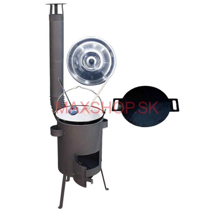 Smaltovaný kotlík 20 L + železná panvica 44 cm UNI + žiaruvzdorná kotlina 42 PLUS 600 4 MM