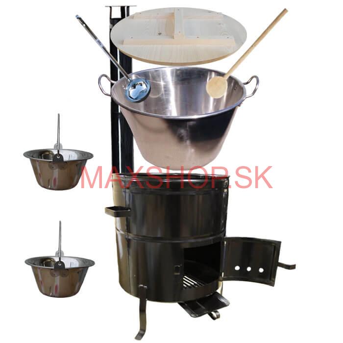 Zabíjačková súprava + nerezový kotol 100 L + 2 servírovacie kotlíky