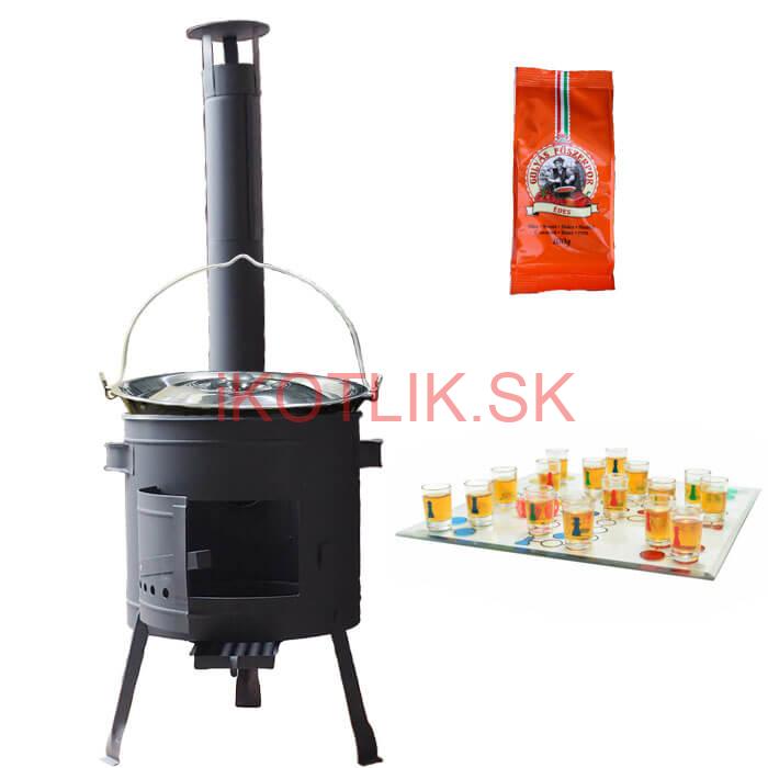 Smaltovaný kotlík 25 L (1,2 mm) + korenie + človeče pi už + nízka žiaruvzdorná kotlina 42 PLUS 600