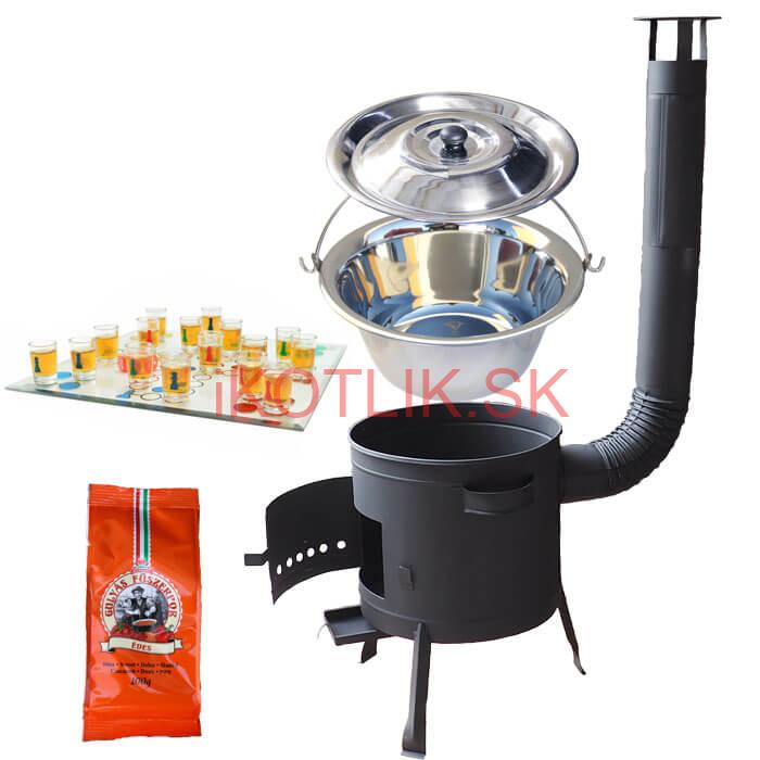 Nerezový kotlík 14 L (0,8 mm) + korenie + človeče pi už + nízka žiaruvzdorná kotlina 36 PLUS 600