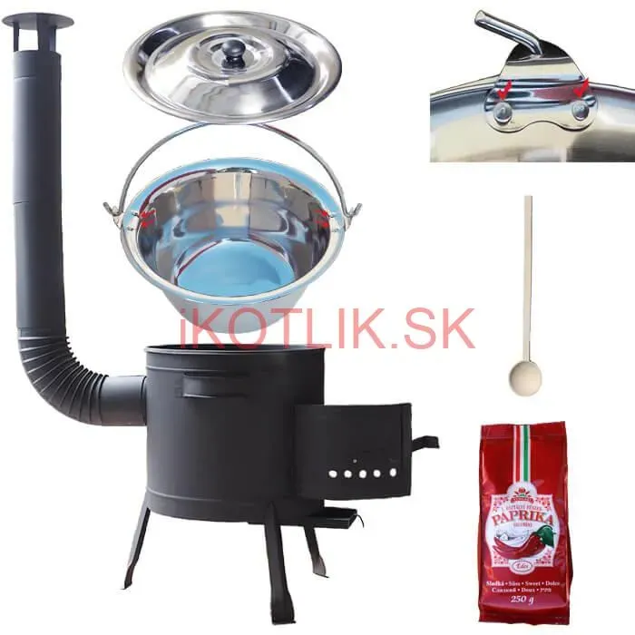 Nerezový kotlík 20 L (1,2 mm) INOX + hrubostenná (1,5 mm) žiaruvzdorná kotlina BALKY STRONG 42 PLUS 600