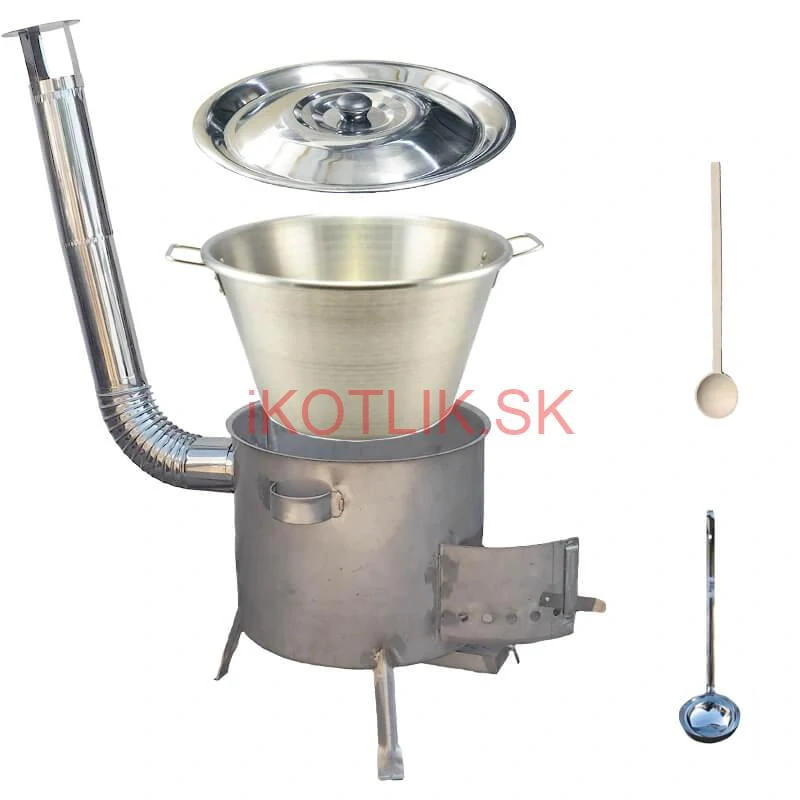 Nerezový kotol 40 L (1,2 mm) INOX + nerezová kotlina 45 cm (1,5 mm) STRONG CLASSIC