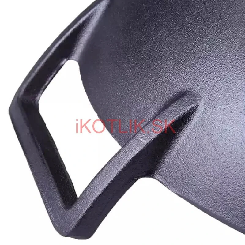 Liatinový čínsky wok 36,5 cm s drevenou pokrievkou