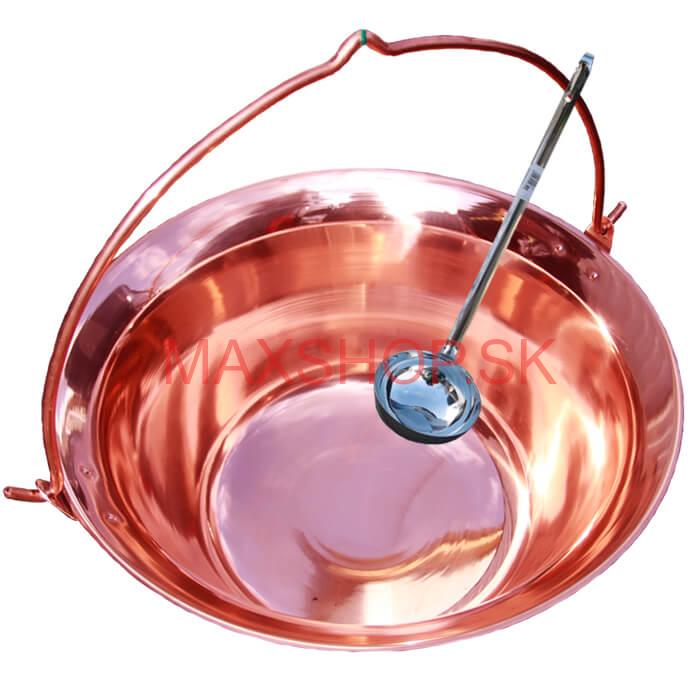 Medený kotlík 20 L + antikórová naberačka