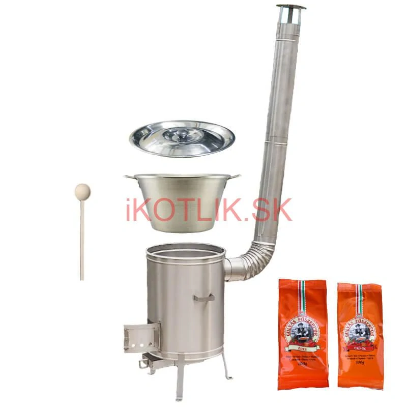Nerezový kotol 40 L + nerezová kotlina 45 cm LUX + paprikové korenie na guláš
