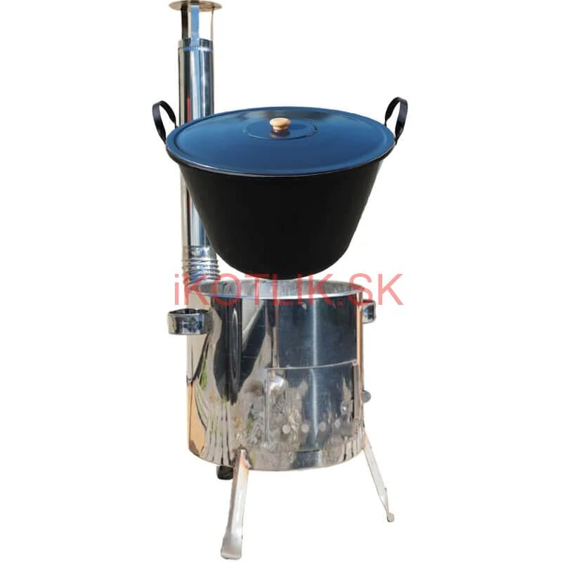 Smaltovaný kotol 70 L + nerezová kotlina 53 cm LUSTRO