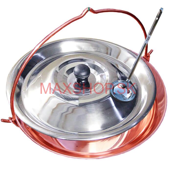 Medený kotlík 30 L + nerezová pokrievka