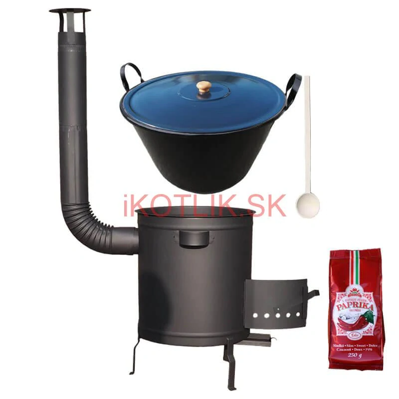 Smaltovaný kotol 70 L + hrubostenná kotlina 53 cm (2 mm) STRONG PLUS 600 + sladká paprika 250 g
