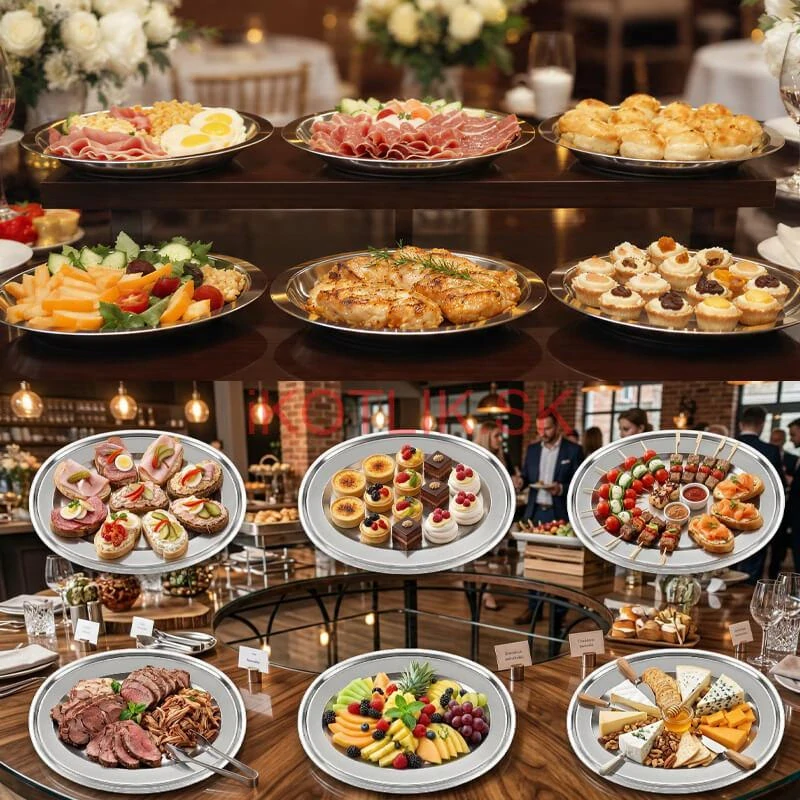 Nerezové podnosy pre catering – set 6 ks (30,5cm) - Servíruj s istotou a štýlom
