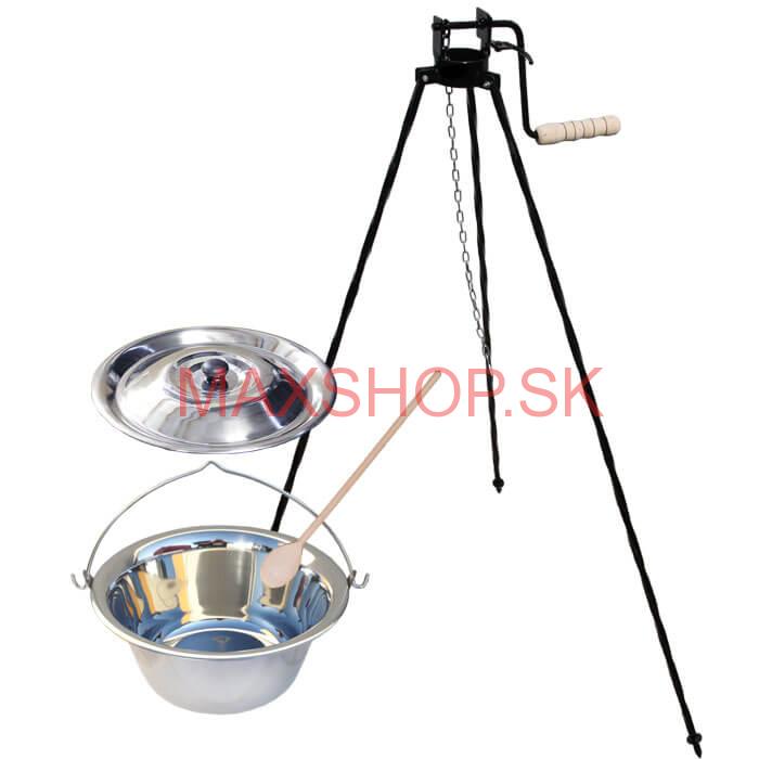 Antikorový kotlík 15 L (1,2 mm)+ stojan s kladkou VAR