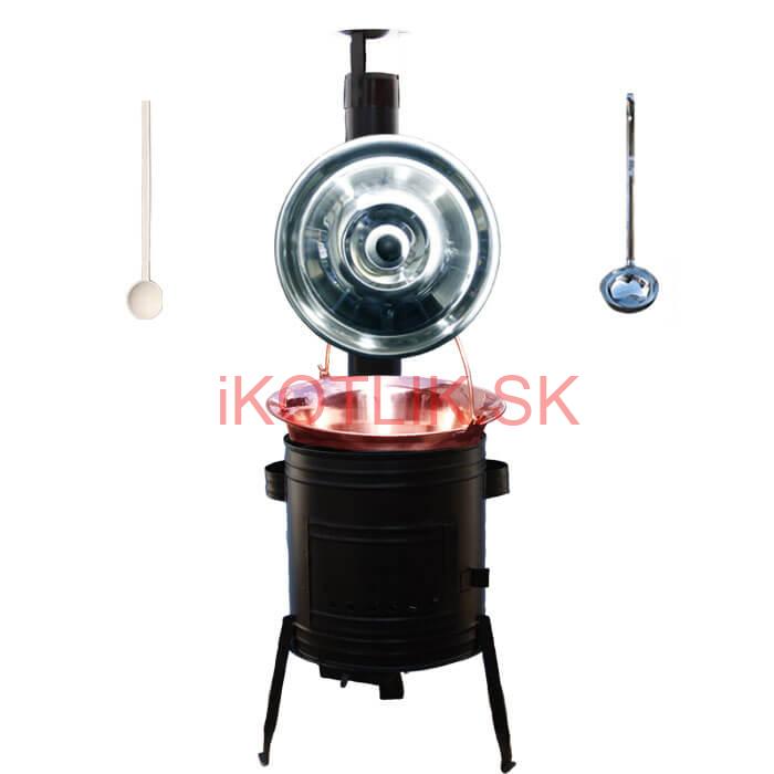 Medený kotlík 20 L (1,2 mm) + kovová kotlina 39 CLASSIC (KOV) + vareška a naberačka PARTY