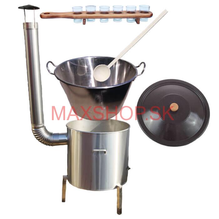 Zabíjačková súprava + nerezový kotol 80 L + štamperlíky