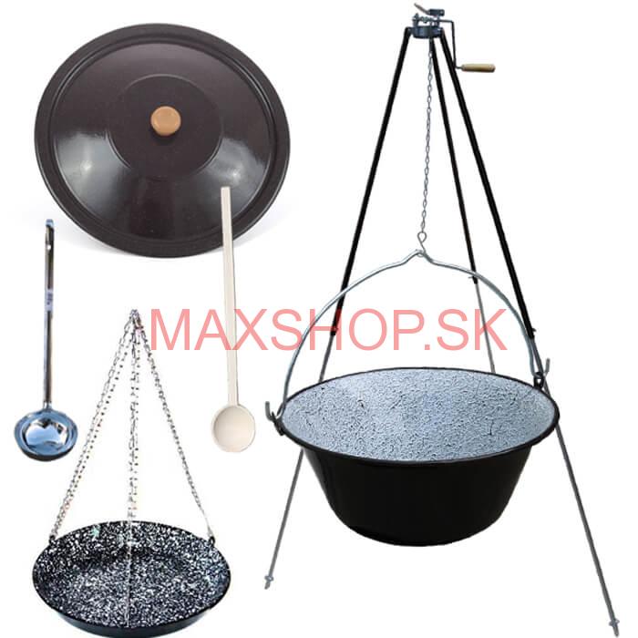 Kotlík s trojnožkou VAR 13 L SMALT + Grilovacia panvica