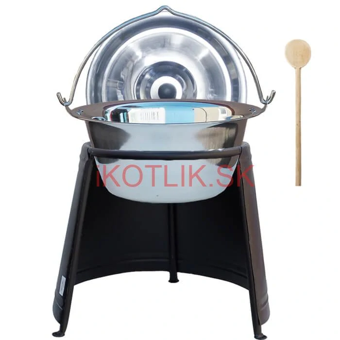Nerezový kotlík 14 L (0,8 mm) + pokrievka + chránič plameňa