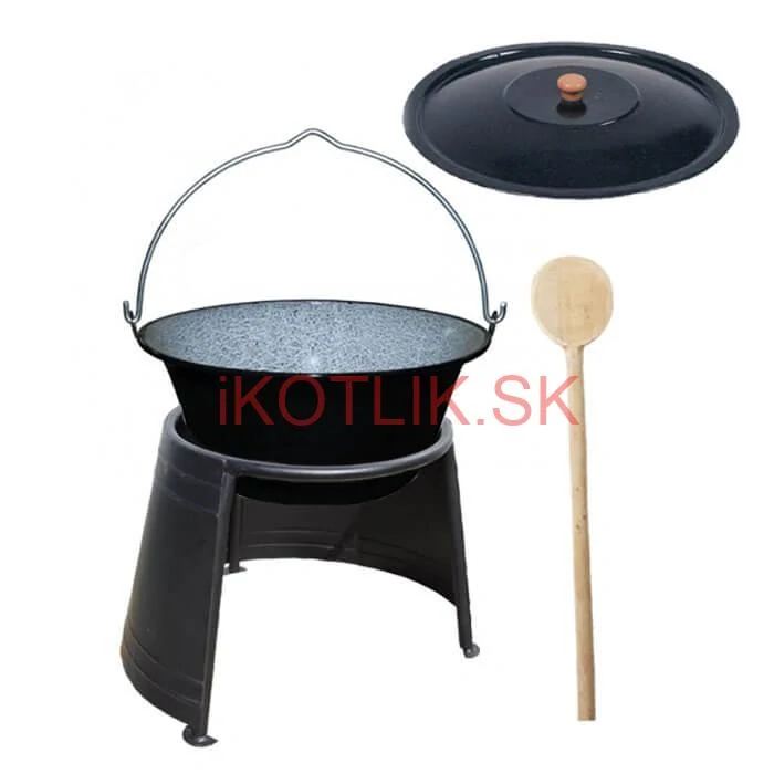 Smaltovaný kotlík 13 L (1,2 mm) + pokrievka + chránič plameňa