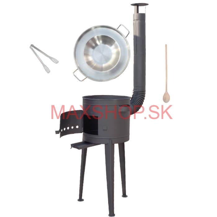 Nerezová panvica na grilovanie + ohňovzdorná kotlina 36 cm