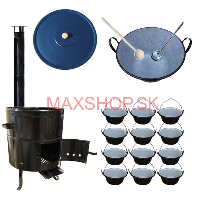 Smaltovaný kotol 50 L + servírovacie kotlíky (12 ks) BIG PARTY