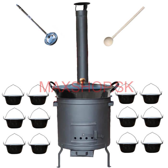 Smaltovaný kotol 50 L + servírovacie kotlíky (12 ks) PLUS 600