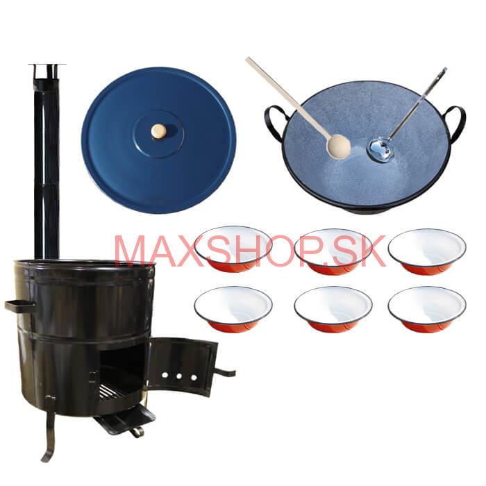 Smaltovaný kotol 60 L + smaltované taniere BIG PARTY