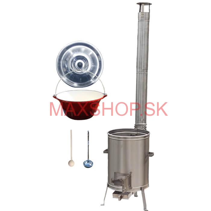 Liatinový kotlík so smaltovanou úpravou 16 L + Nerezová kotlina (Vysoká) 36 LUX