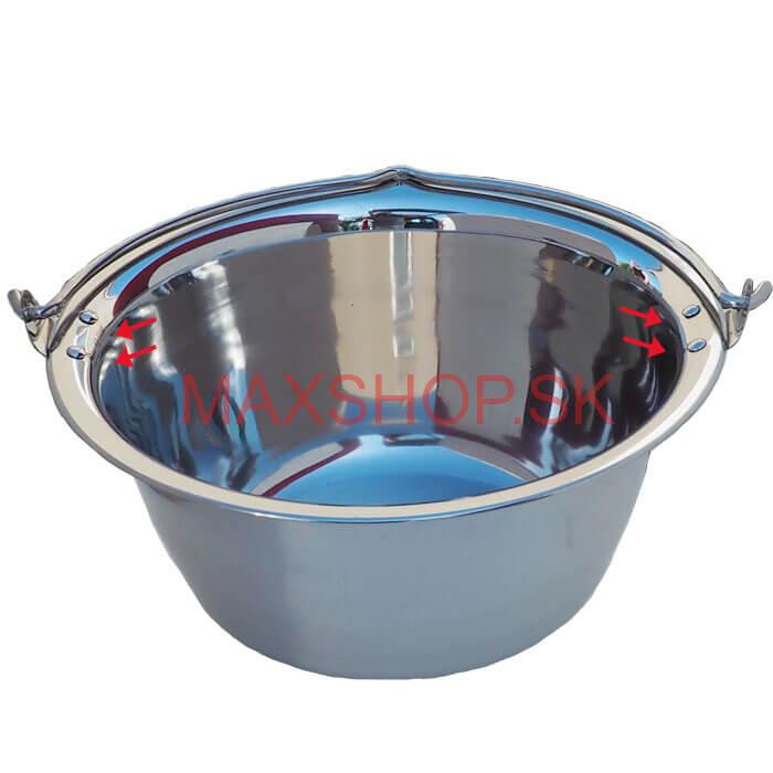 Antikorový kotlík 15 L (0,8 mm) s nitmi