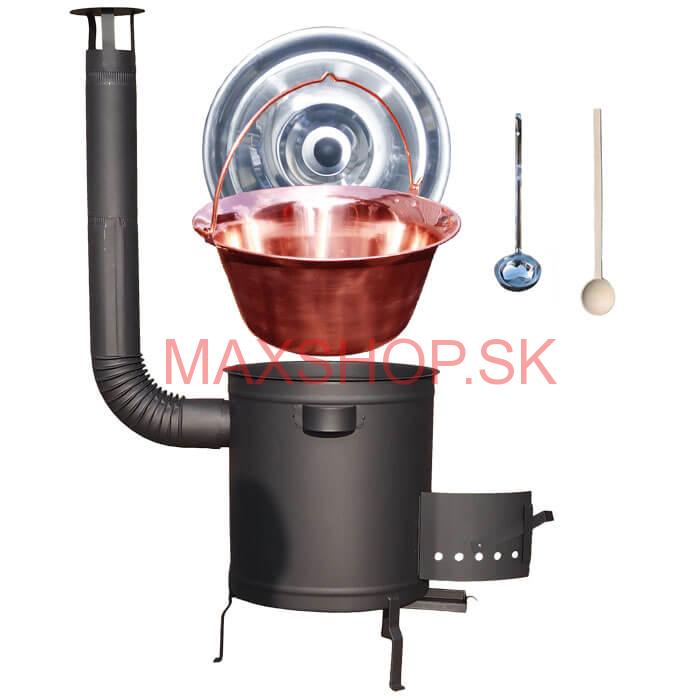 Medený kotlík 30 L (1,2 mm) + hrubostenná (1,5 mm) a žiaruvzdorná kotlina 45 PLUS 600