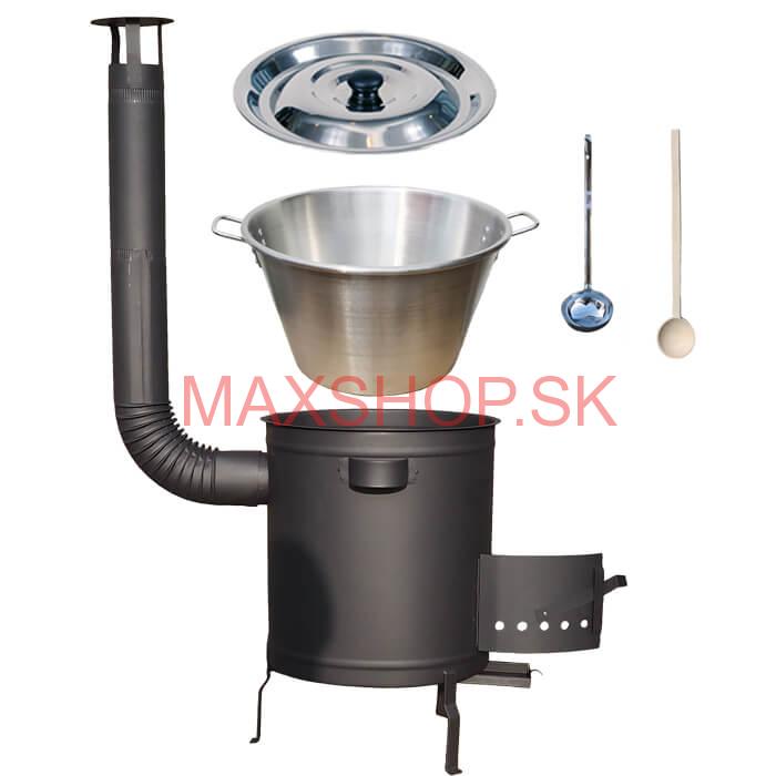 Nerezový kotol 40 L (1,2 mm) + hrubostenná (1,5 mm) a žiaruvzdorná kotlina 45 PLUS 600