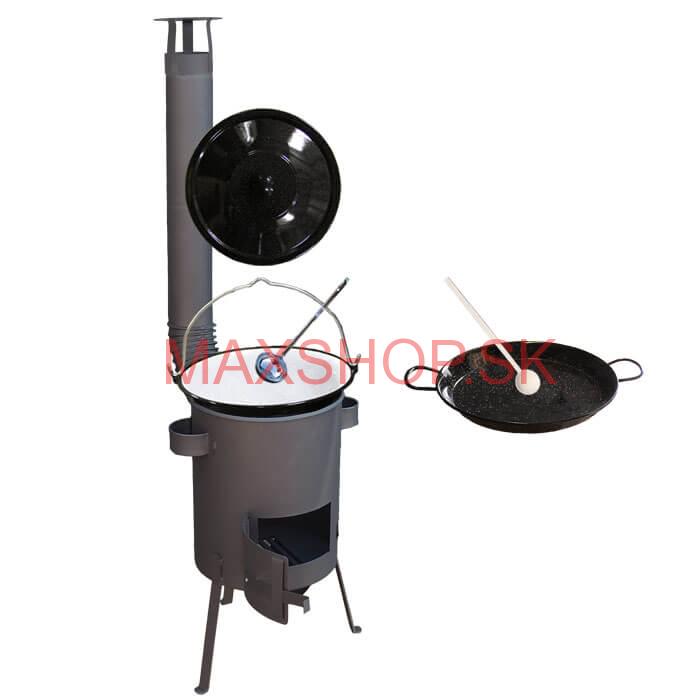 Smaltovaný kotlík 16 L + Paella smaltovaná panvica 42 cm + žiaruvzdorná kotlina 39 PLUS 600 4 MM