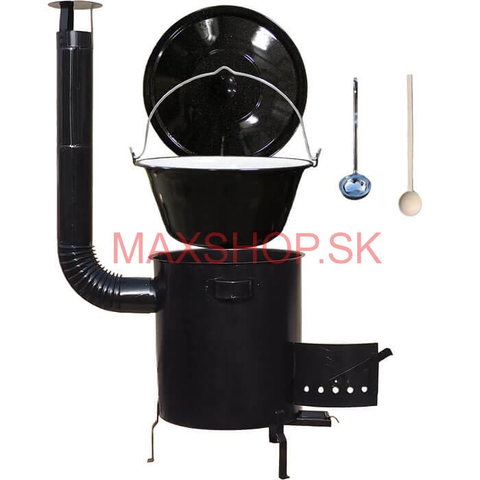 Smaltovaný kotlík 30 L (1,2 mm) + hrubostenná (1,5 mm) kovová kotlina 45 STRONG