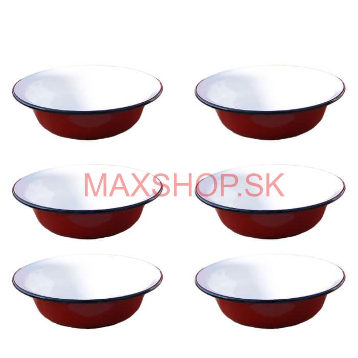 Súprava smaltovaných hlbokých tanierov 20 cm 6 ks